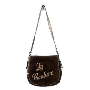 Juicy Couture Brown Crossbody La Courture Velour Messenger Bag